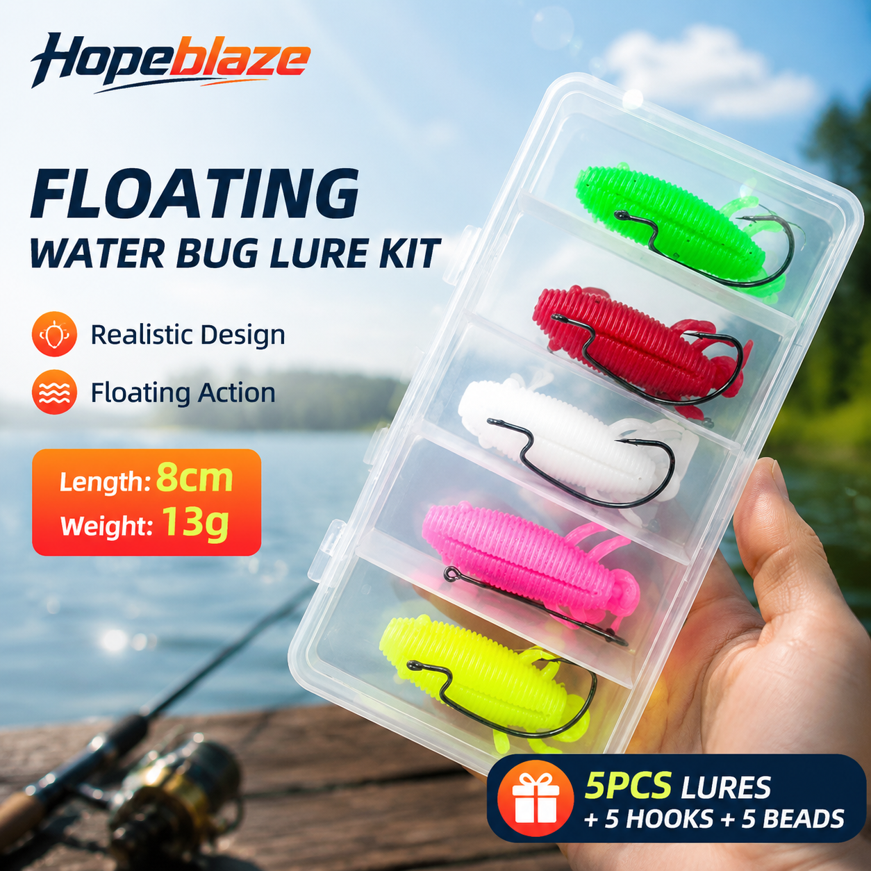 5pcs Floating Soft Frog Lure T - огляд і ціна Fishing Hook Offset