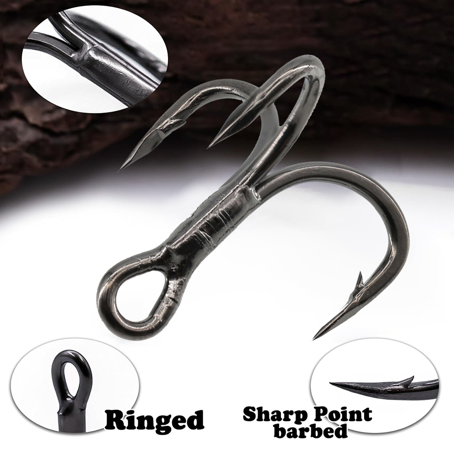 6X Fishing Treble Hooks Black  - огляд і ціна Fishing Hook Offset